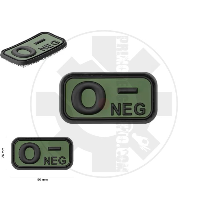 0 NEG Rubber OD Bloodtype Patch