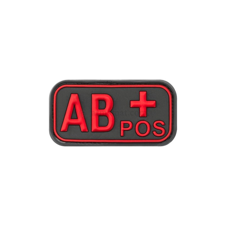 AB Pos Rubber Blackmedic Bloodtype Patch