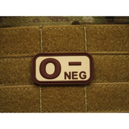 0 NEG Rubber tan Bloodtype Patch