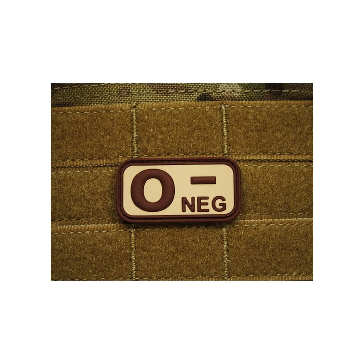 0 NEG Rubber tan Bloodtype Patch