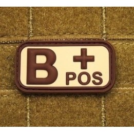 B pos Rubber Tan Bloodtype Patch