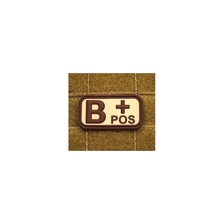 B pos Rubber Tan Bloodtype Patch