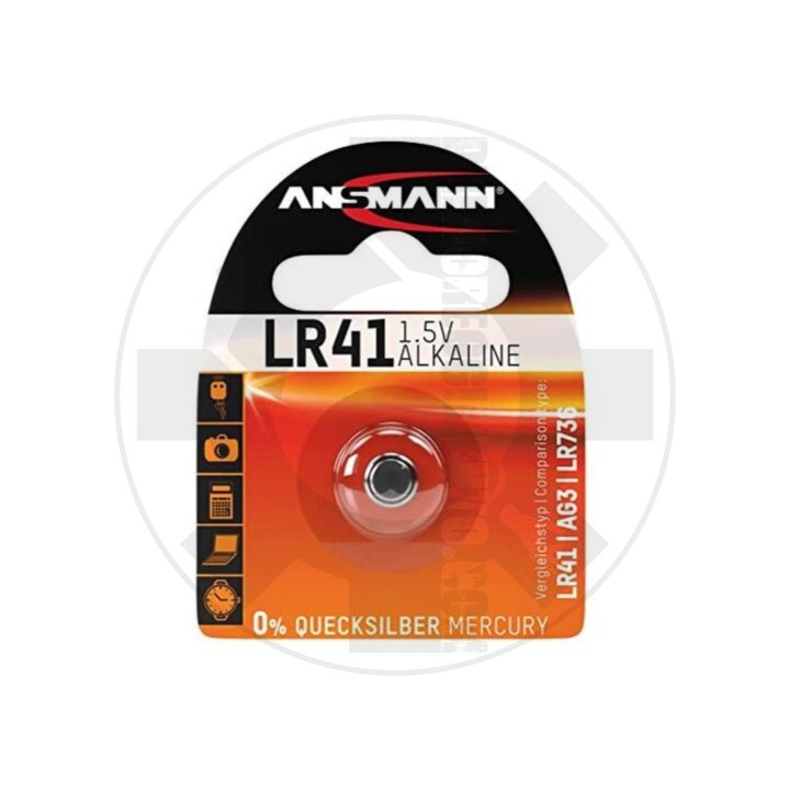 Blister 1 pila alkalina bottone LR41 ( AG3 / V3GA ) 1,5V