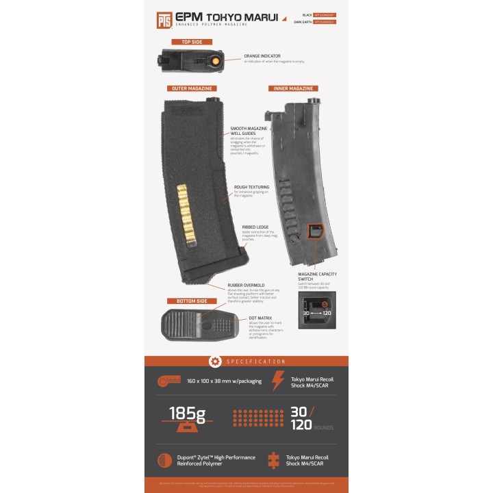EPM Enhanced Polymer Magazine TM Recoil Shock - Black