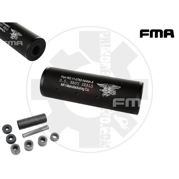 FMA 107mm NavySeal Silencer (14mm CW,CCW) Black