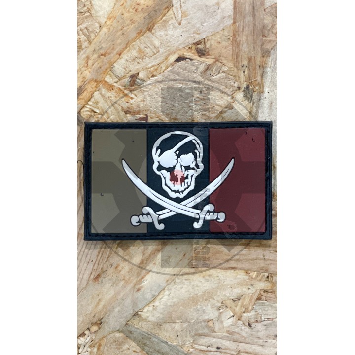 Italia Flag subdued Jolly Rogers Patch