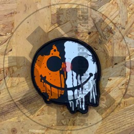 Smile drowned - orange / white - patch