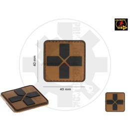 Red Cross Rubber Patch 40mm Coyote