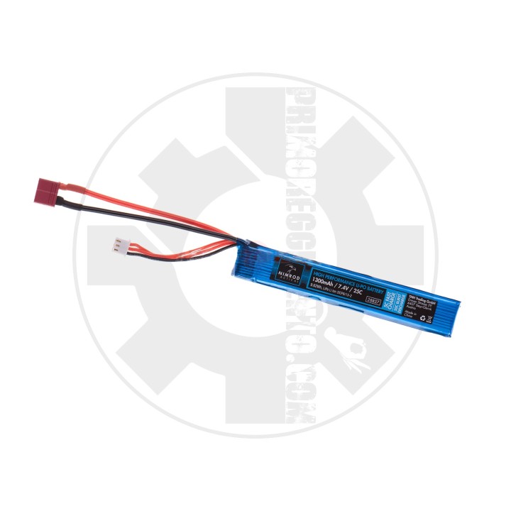 Lipo 7.4V 1300mAh 25C Stock Tube Type T-Plug