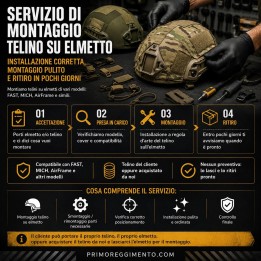 Servizio di montaggio telino su elmetto fast