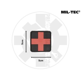 Red cross black/red - patch