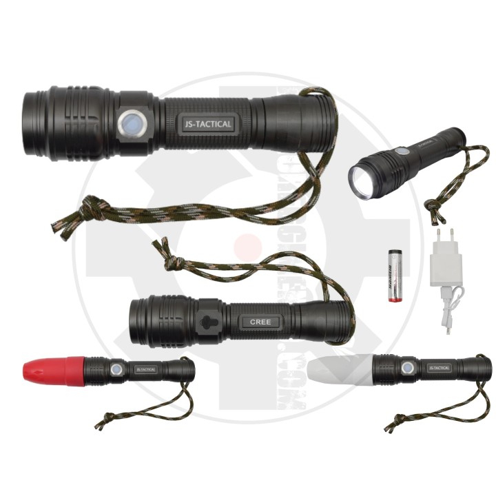 Torcia 300Lumens con ricarica USB