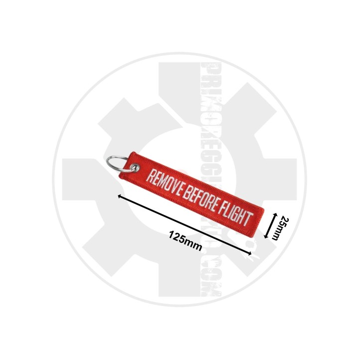 Remove before flight keychain