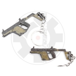 Vector Nero/Tan Metal Keychain