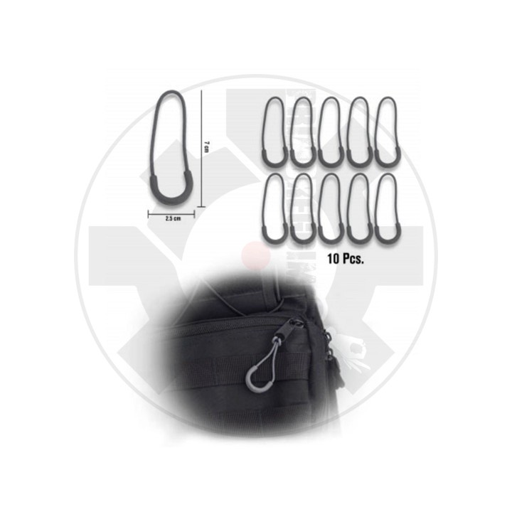 ZIPPER PULLER 10-PACK Wolf Grey