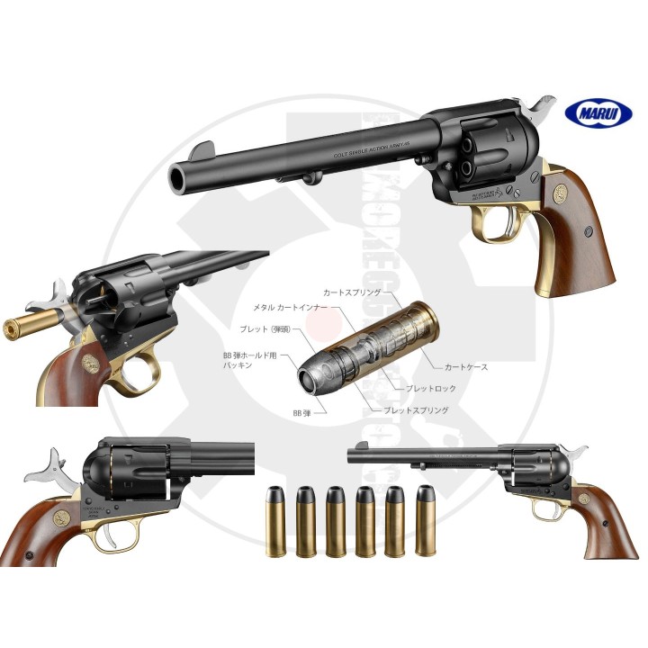 Marui Single Action Army SAA.45 7 1/2 custom Black/Gol Cavalry