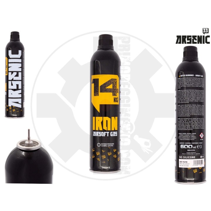 Iron Gas 14 bar 203 psi - 600mlsenza Silicone - Arsenic