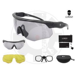 Rudder 3 lenti Black - EN166:2002 & ANSI Z87+