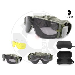MK800 3 lenti Green - EN166:2002 & ANSI Z87+