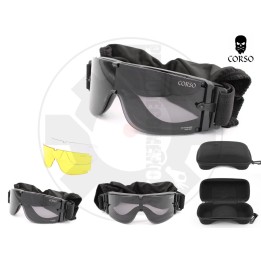 MK800 3 lenti Black - EN166:2002 & ANSI Z87+