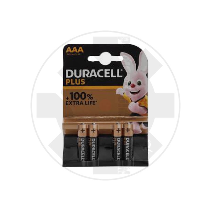 Duracell Plus Extra Life Blister 4 pile Alcaline AAA, Ministilo, LR03