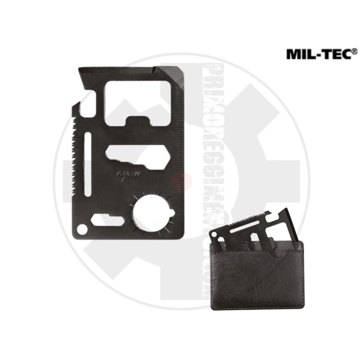 10x SURVIVAL TOOL CARD Personlaizzati - BLACK