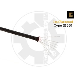paracord Black Type III 550 - vendita al metro