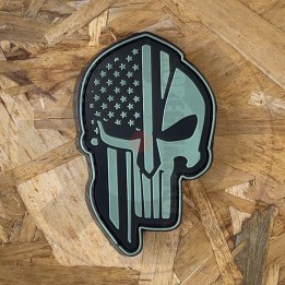 Tactical Skull USA Flag Black/Light green - Patch
