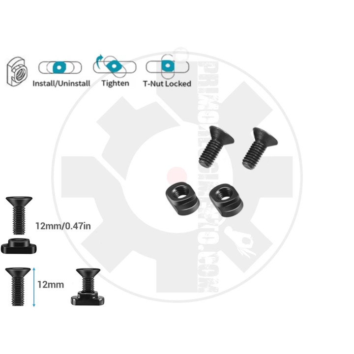 Set 2 viti / 2 dadi per innesti M-Lok
