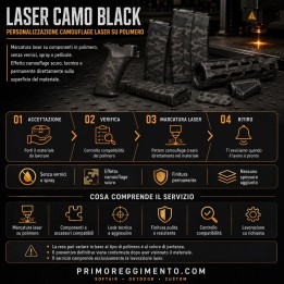 Laser Camo Black – Personalizzazione camouflage laser su polimero