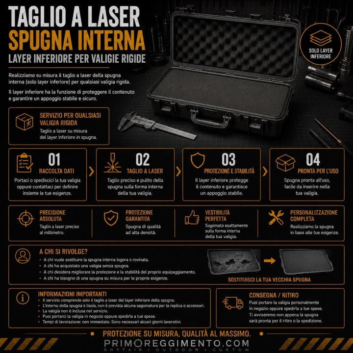 Taglio laser spugna interna Singola