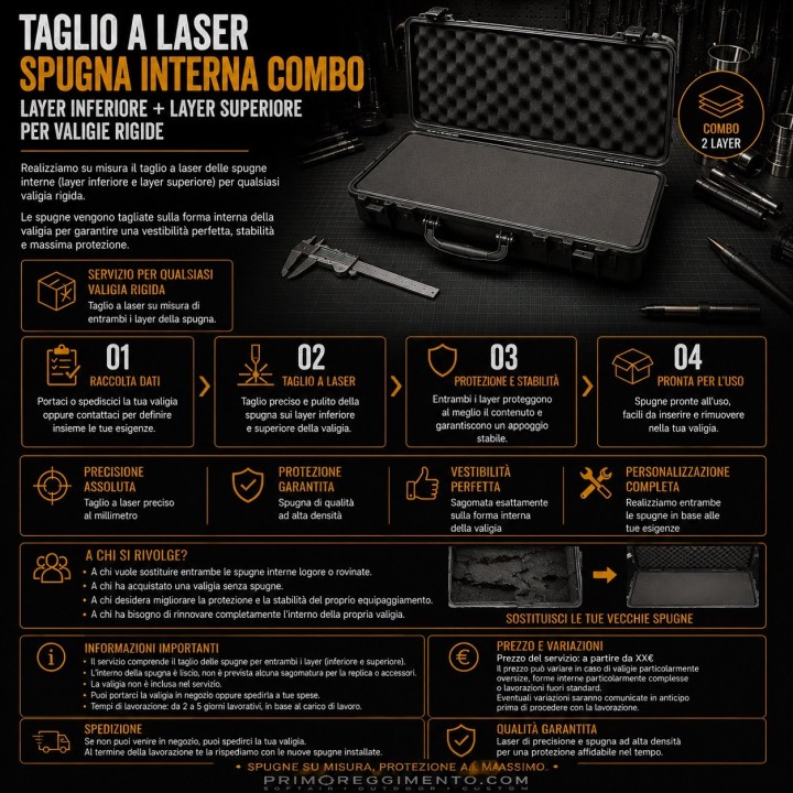 Taglio laser spugne interne Combo