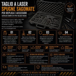 Taglio a laser spugne sagomate per replica e accessori