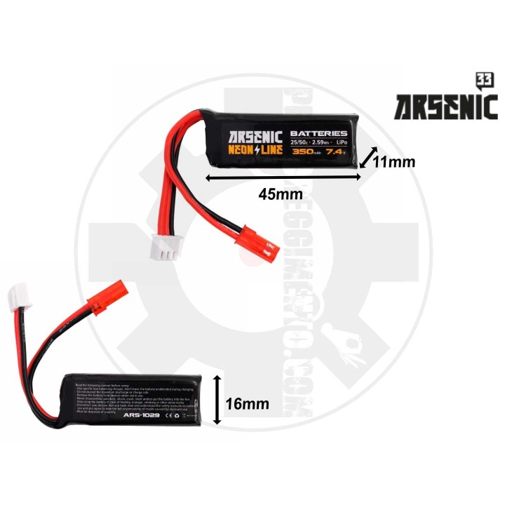 LiPo 7.4 350 25/50C JST x HPA