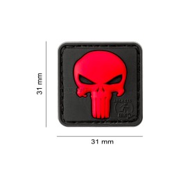 JTG Punisher Rubber Patch - Nero - Rosso