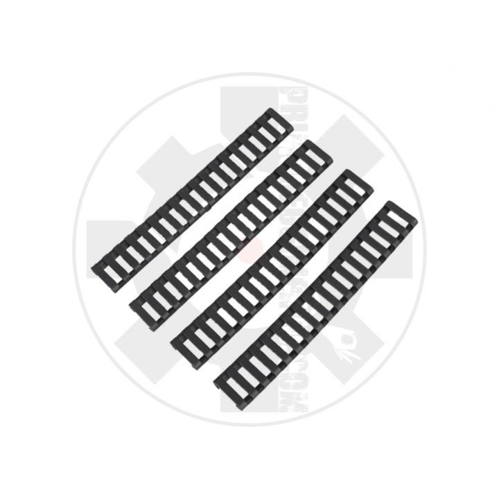 Rubber rail cover 4pcs - Black