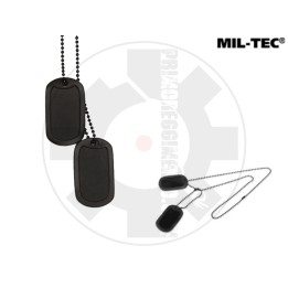 Black DOG TAG SET with silencer