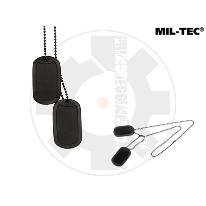 Black DOG TAG SET with silencer