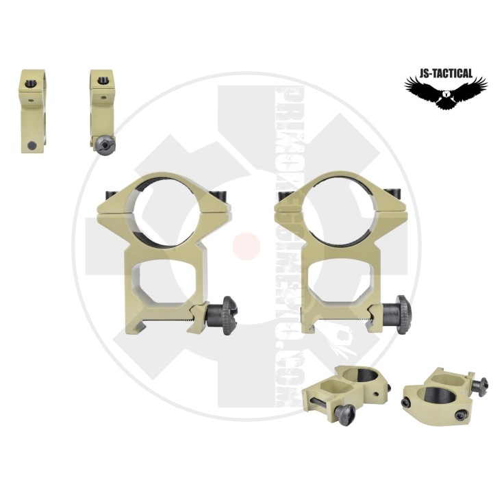 Kit anelli alti 25mm weaver TAN