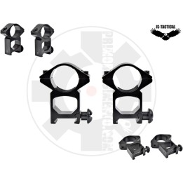 Kit anelli alti 25mm weaver Black