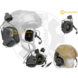 M32H Tactical Black x Fast helmet Earmor