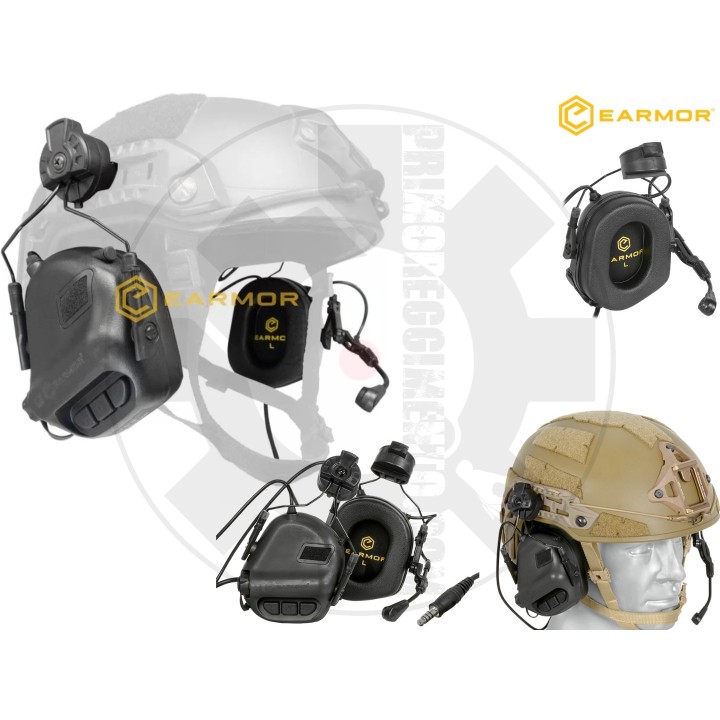 M32H Tactical Black x Fast helmet Earmor