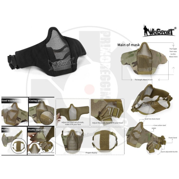 Maschera a rete imbottita NERA