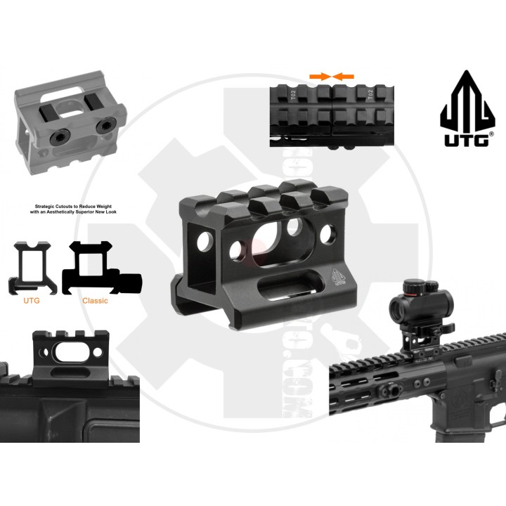 SUPER SLIM PICATINNY RISER MOUNT 1" HIGH, 3 SLOTS