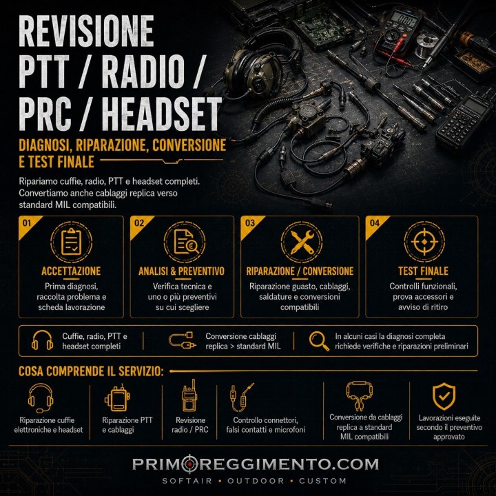 Revisione PTT / Radio / PRC / Headset