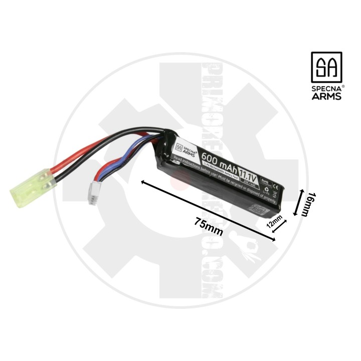 LiPo 11,1V 600mAh 20/40C Battery for PDW – Tamiya mini