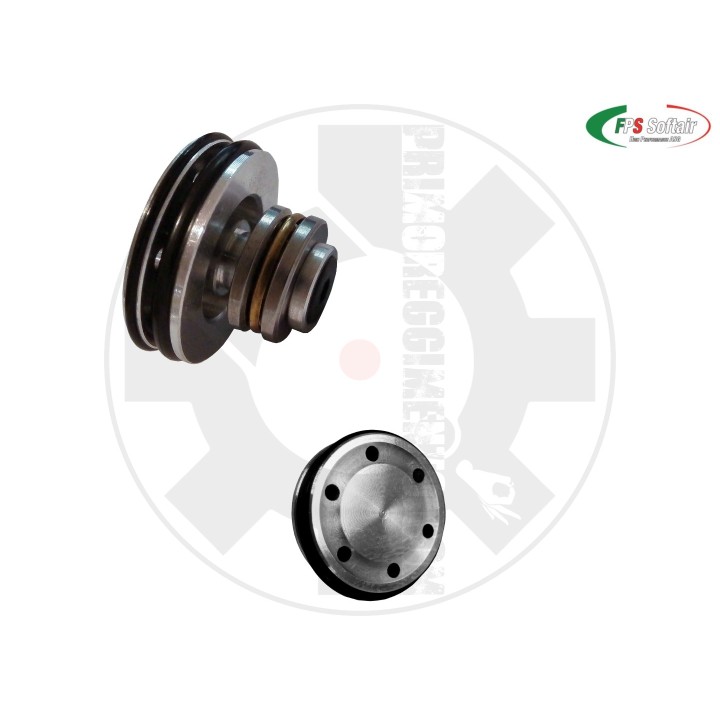 Testa pistone cuscinettata in ergal con doppio or per pistole elettriche aep/cmg