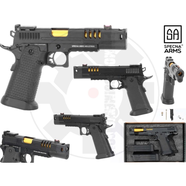 Hi-Capa SA-VGP23 VAPOR GBB Pistol - Black and Gold