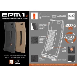 EPM 1 Enhanced Polymer Magazine One 250rds - Black