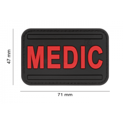 Medic Rubber Patch Nero Rosso